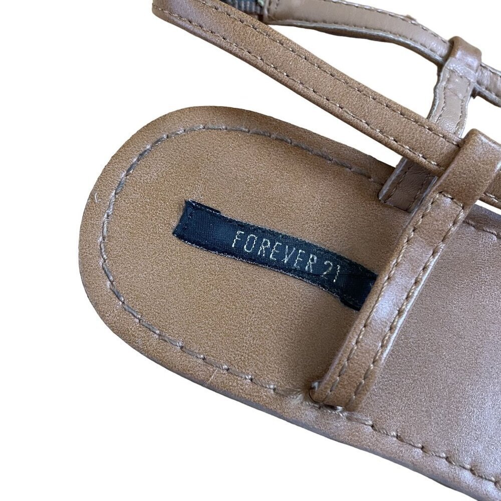 Forever 21 brown sandals sparkle detail‎ boho style fringe women's size 8 - Picture 2 of 3